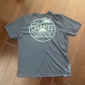 Chubbies T-Shirt Mens XL Blue Logo Weekend Goods Cotton Casual Preppy Beach